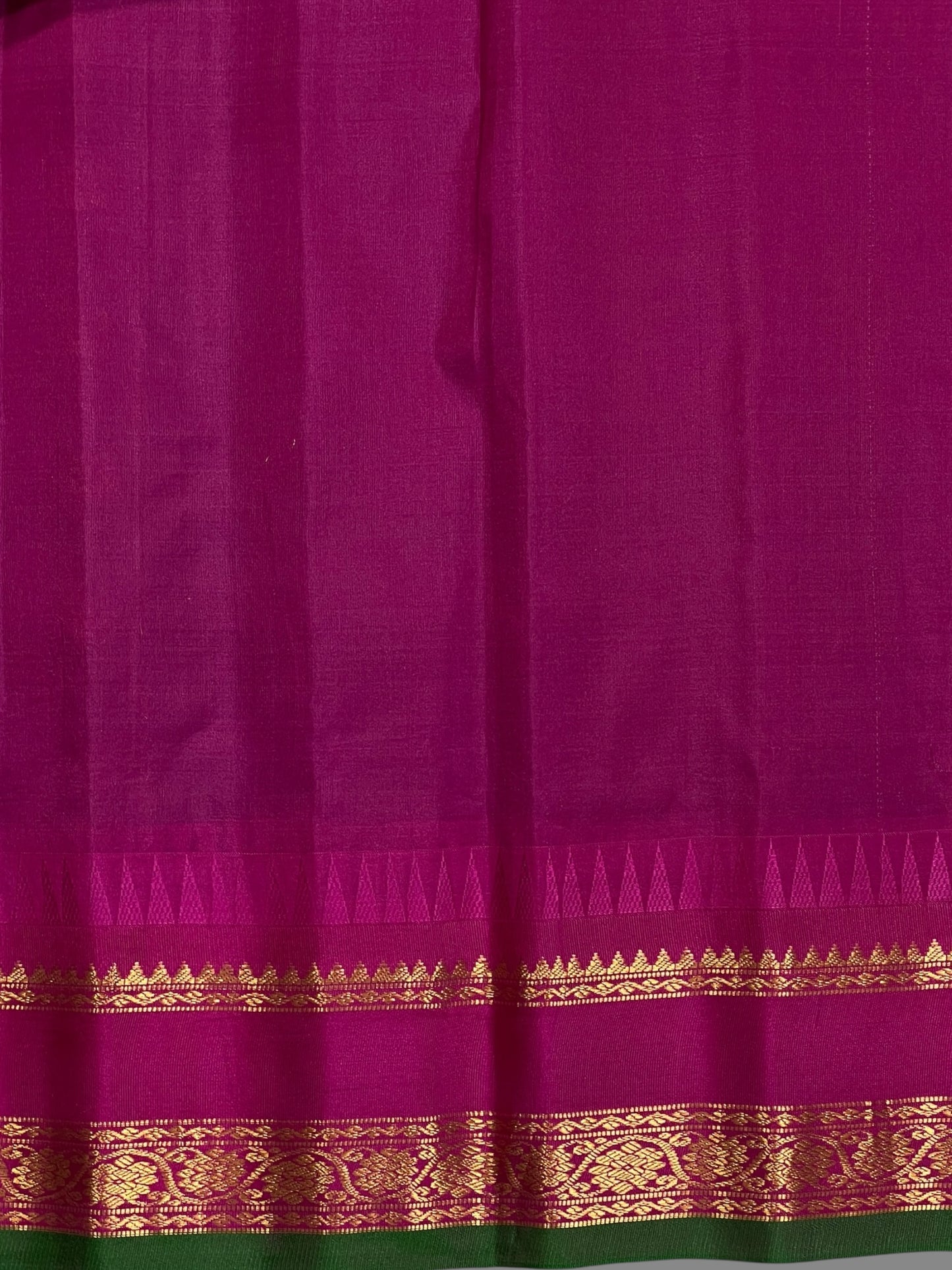 Gap Border Checks Golden Pure Silk Saree