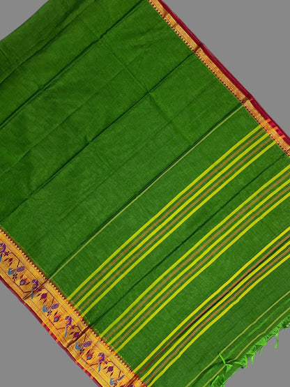 Narayanpet Green Cotton Saree CS253