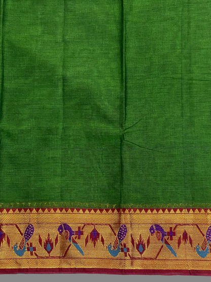 Narayanpet Green Cotton Saree CS253