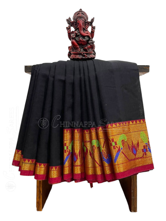 Narayanpet Black Cotton Saree CS426