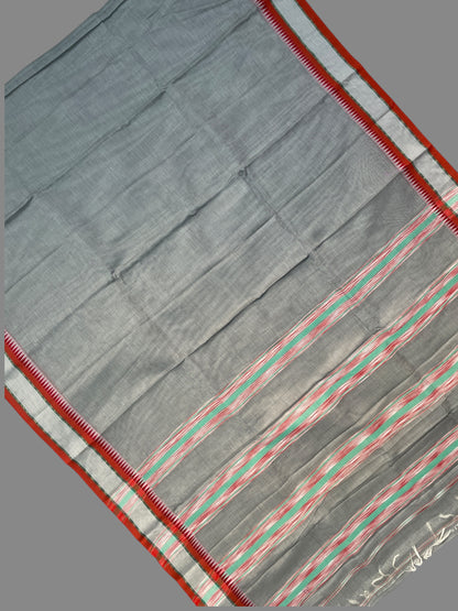 Narayanpet Grey Cotton Sarees CS439