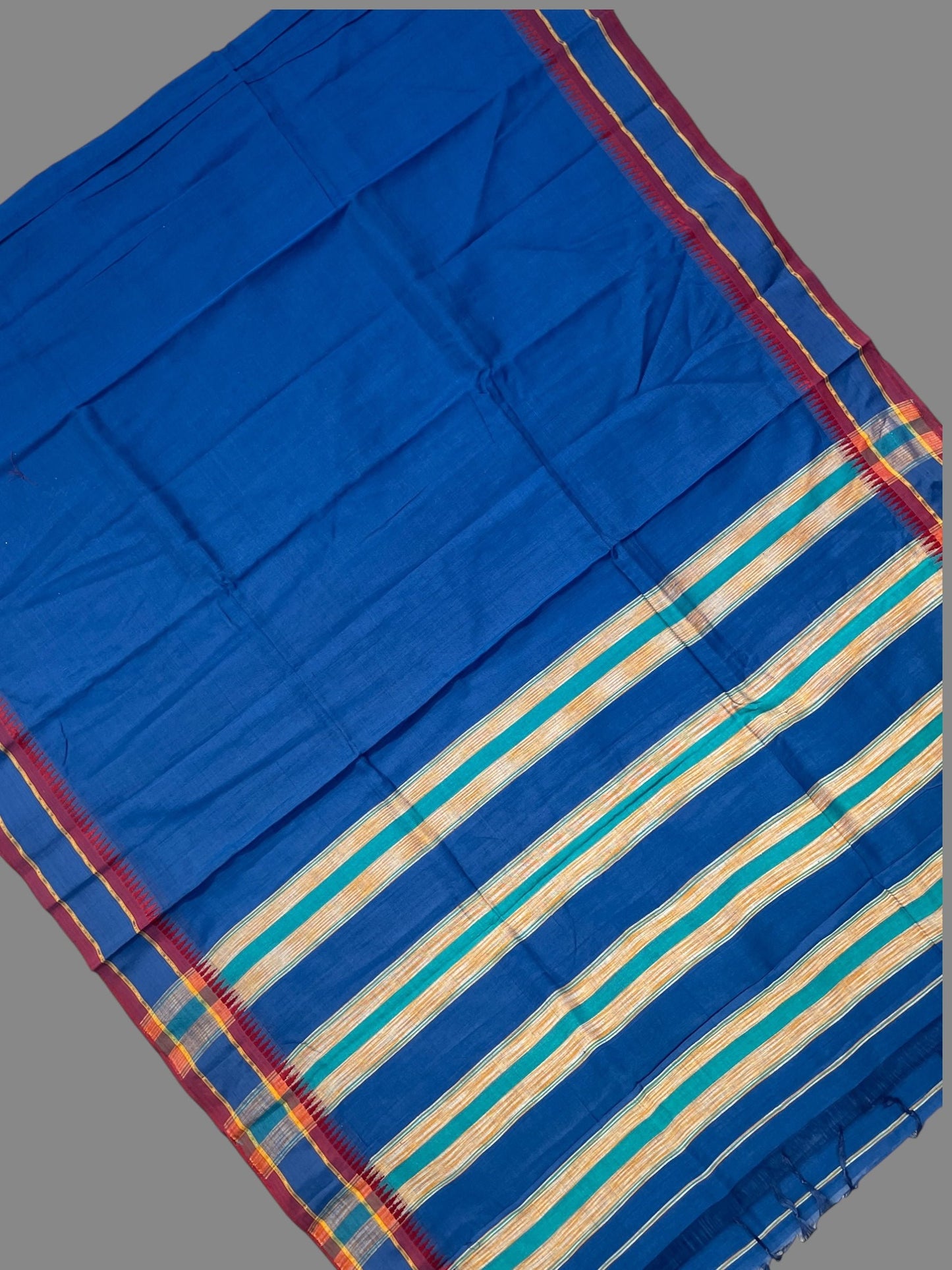 Narayanpet Navy Blue Cotton Sarees CS441