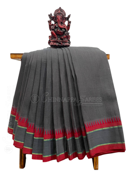 Narayanpet Grey Cotton Sarees CS444