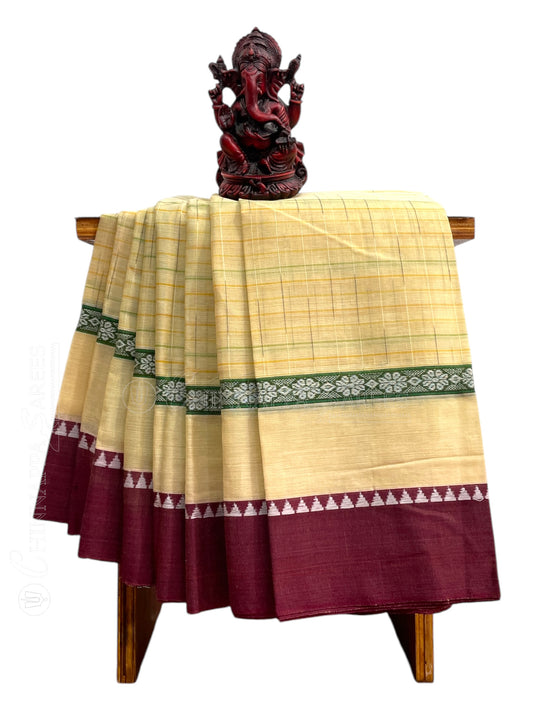 Narayanpet Light Yellow Cotton Sarees CS453