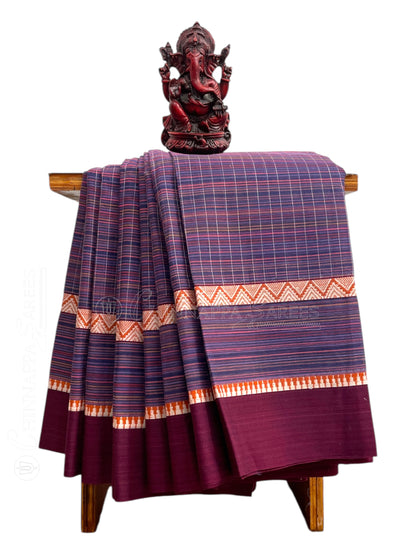 Narayanpet Purple Cotton Sarees CS454