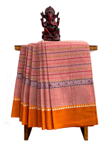 Narayanpet Peach Cotton Sarees CS460