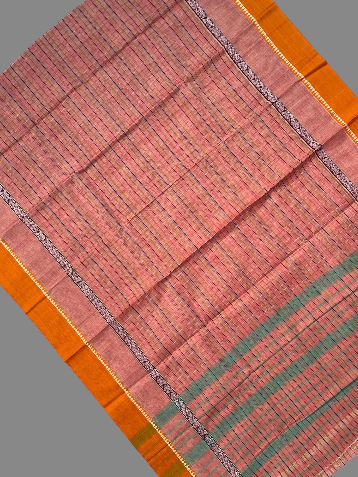 Narayanpet Peach Cotton Sarees CS460