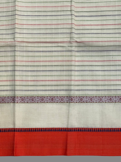 Narayanpet Half White Cotton Sarees CS457