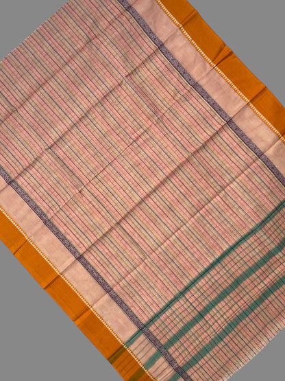 Narayanpet Light Peach Cotton Sarees CS465