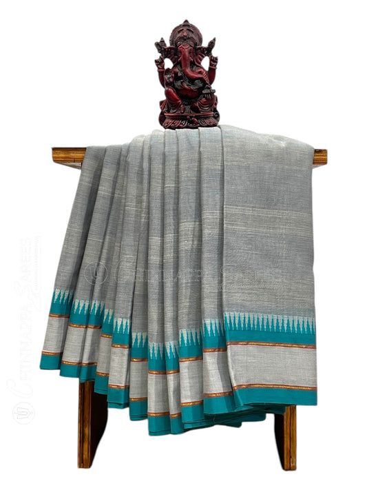 Narayanpet Grey Cotton Sarees CS436