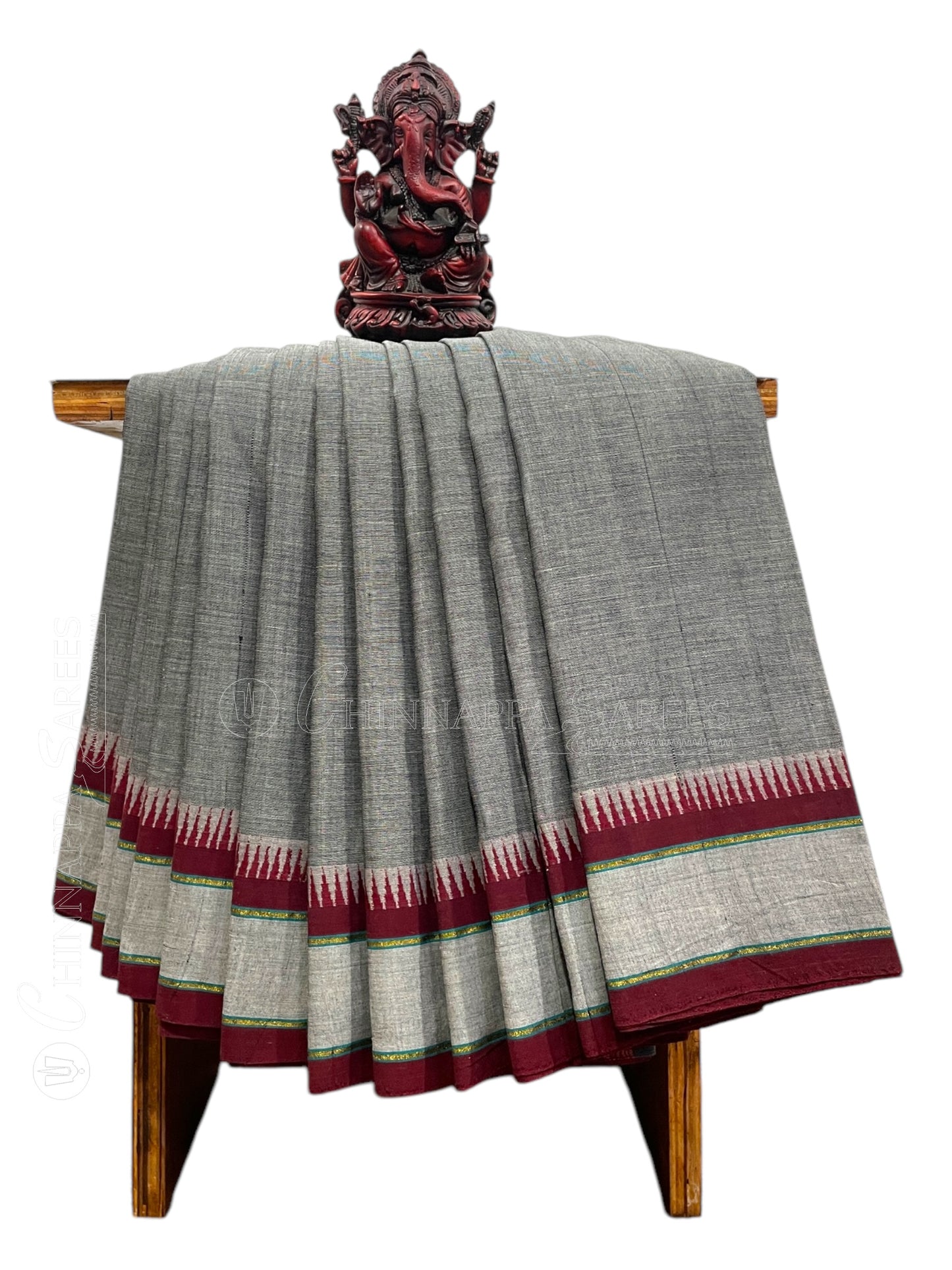 Narayanpet Grey Cotton Sarees CS437