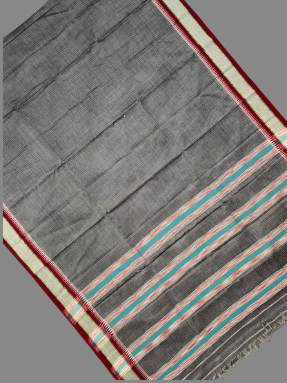 Narayanpet Grey Cotton Sarees CS442