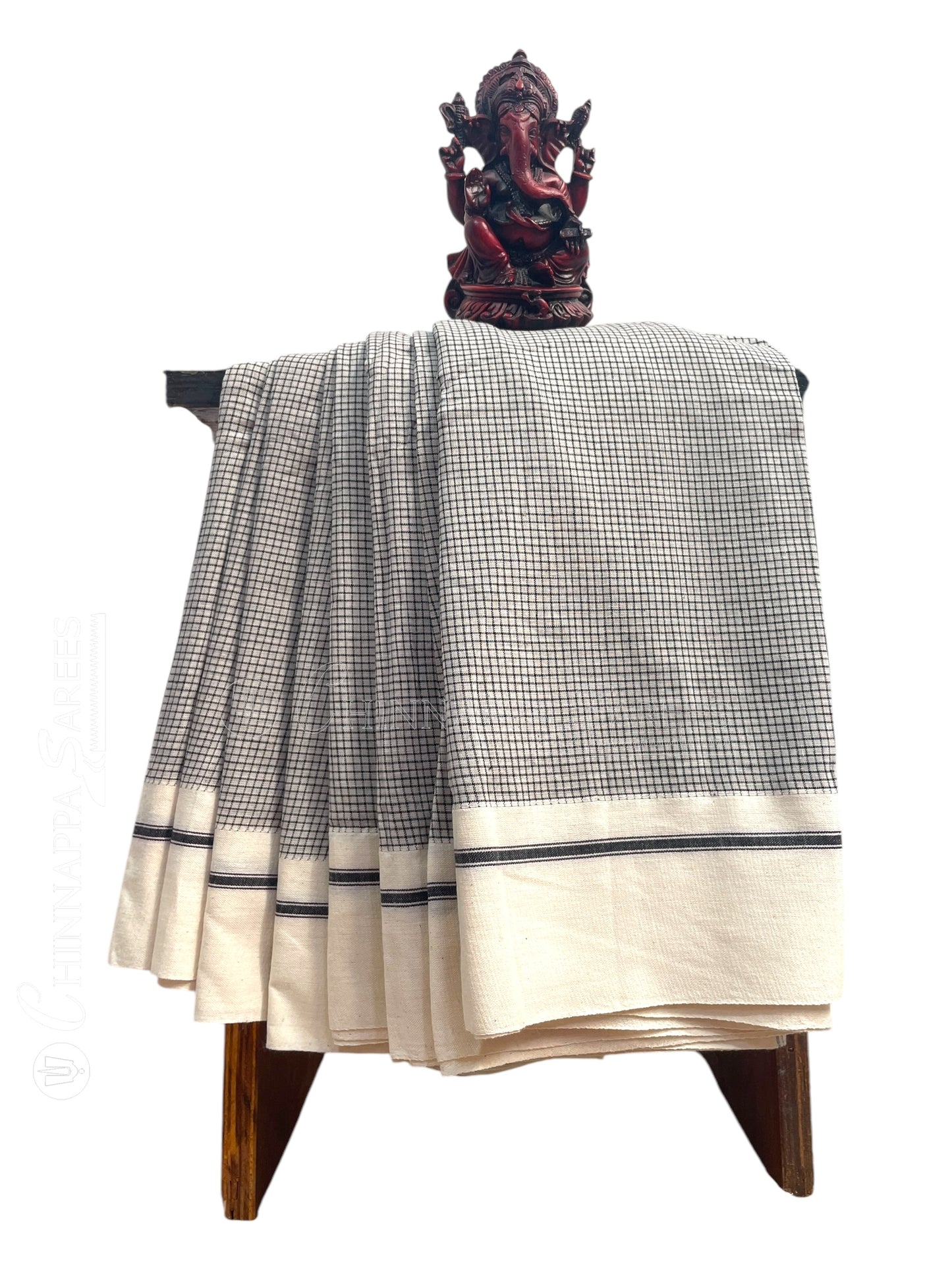 Narayanpet Light Grey Cotton Saree CS468