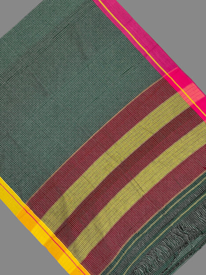 Narayanpet Green Cotton Saree CS487