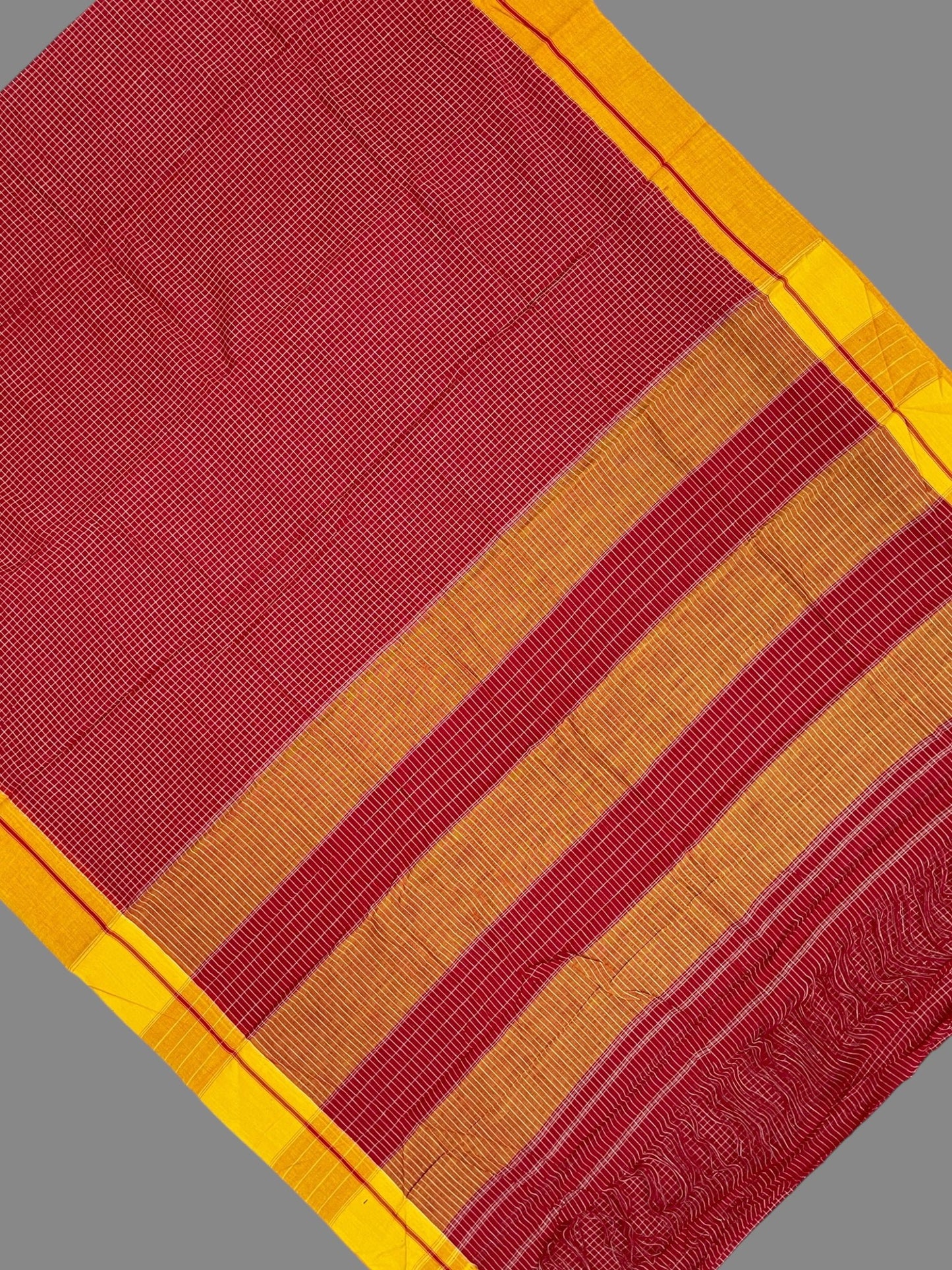 Narayanpet Red Cotton Saree CS474