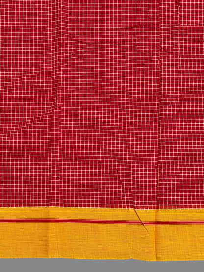 Narayanpet Red Cotton Saree CS474