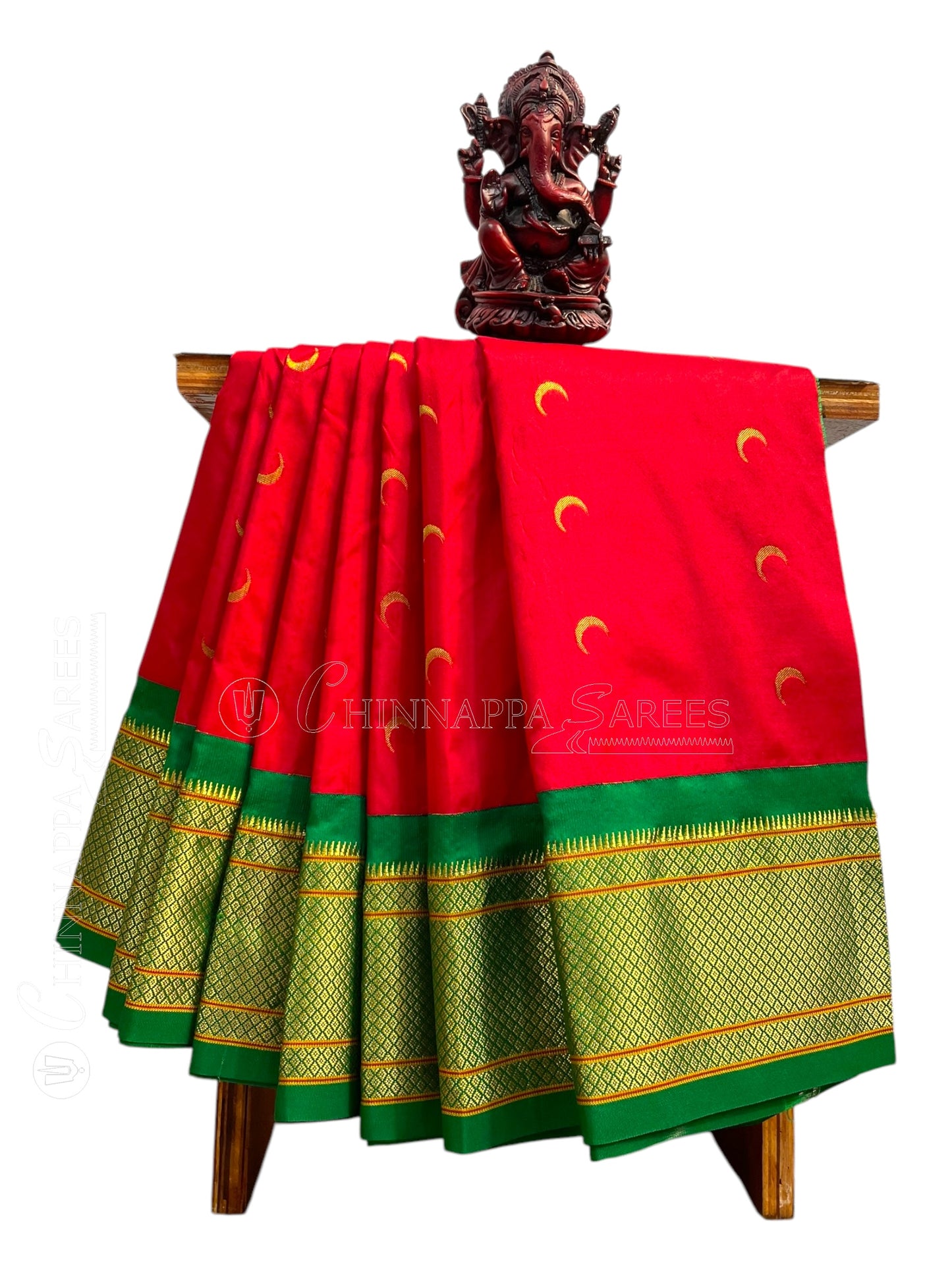 Paithani Red Pure Silk Saree