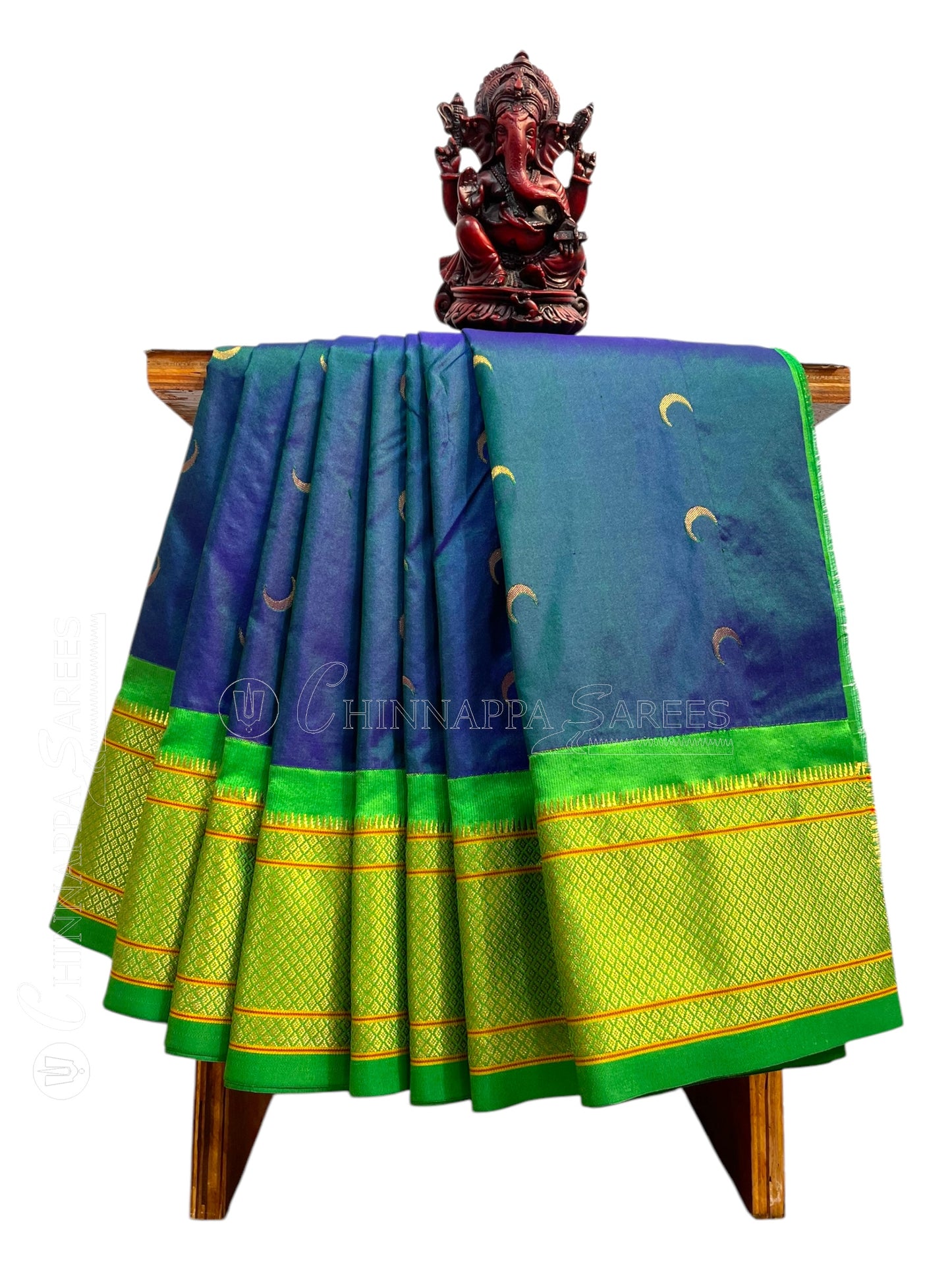 Paithani Peacock Blue Pure Silk Saree