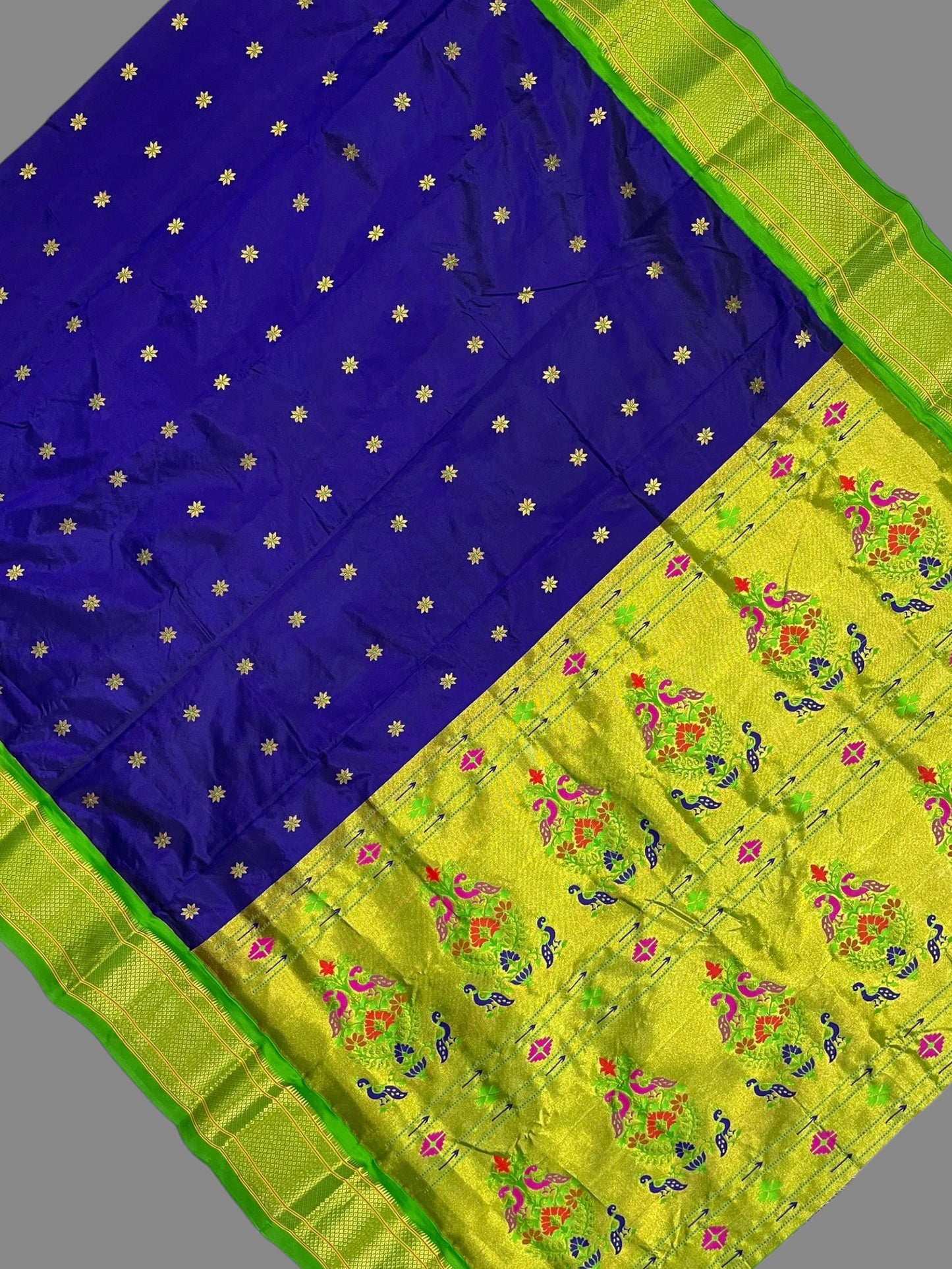 Paithani Dark Blue Pure Silk Saree