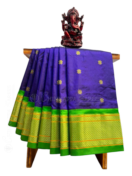 Paithani Dark Blue Pure Silk Saree