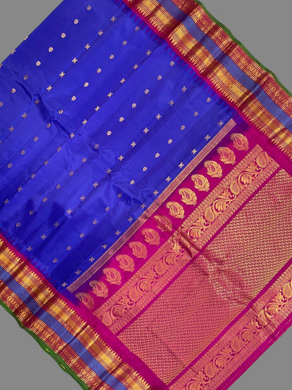 Venkat Giri Checks Royal Blue Pure Silk Saree