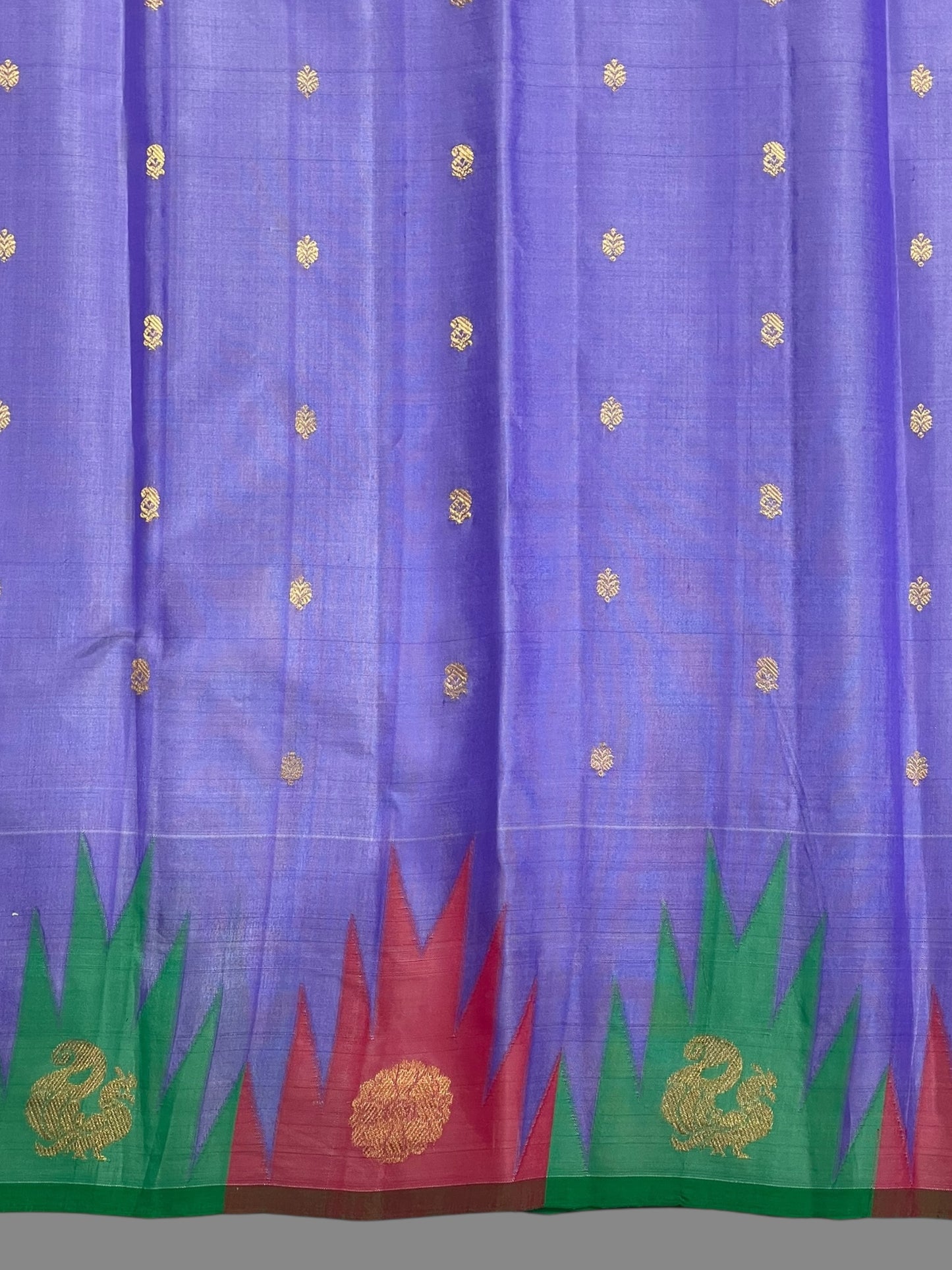 Kanchi Big Temple Border Light Lavender Pure Silk Saree