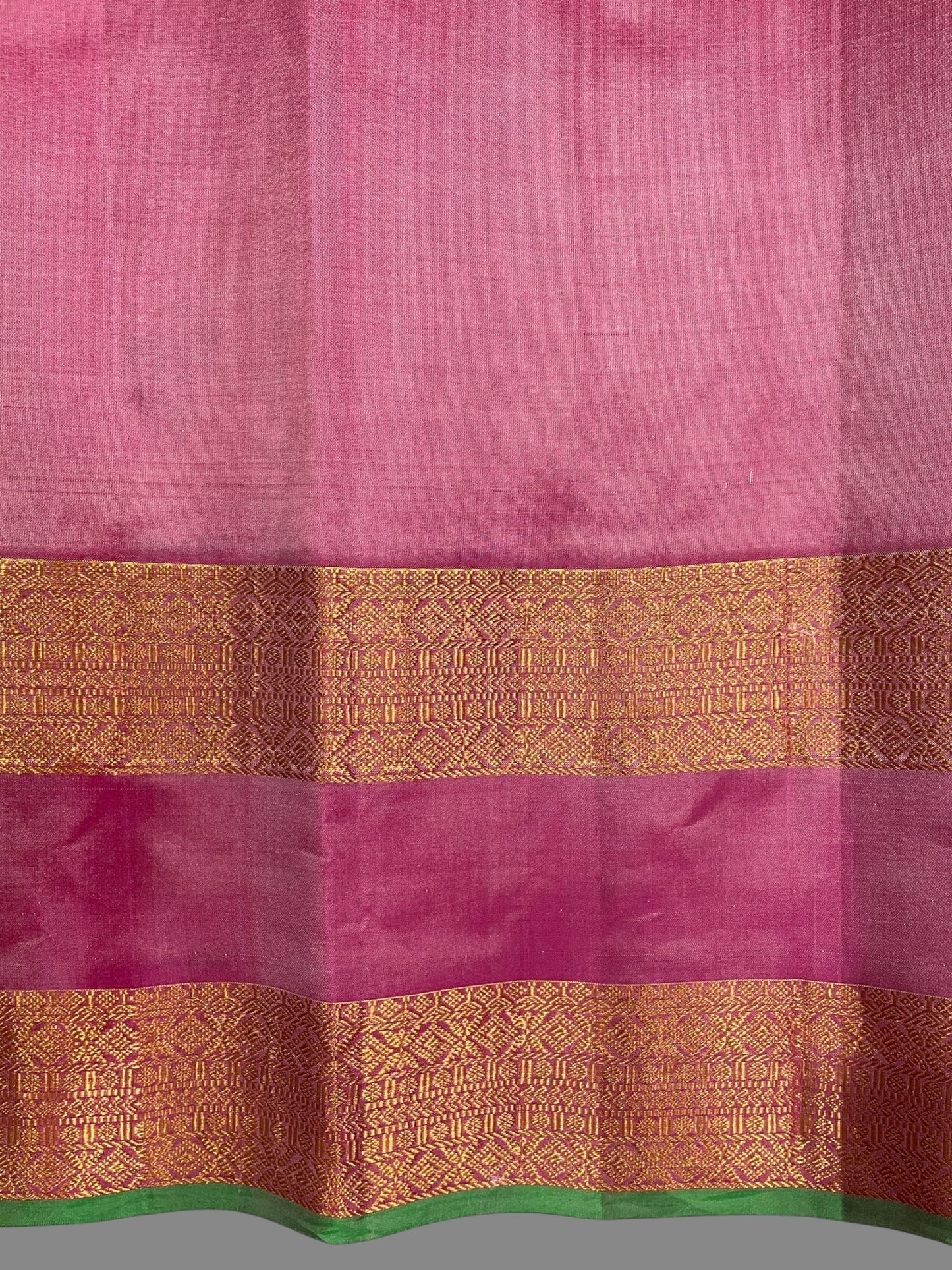 Big Gap Double Peacock Border Light Pink Pure Silk Saree