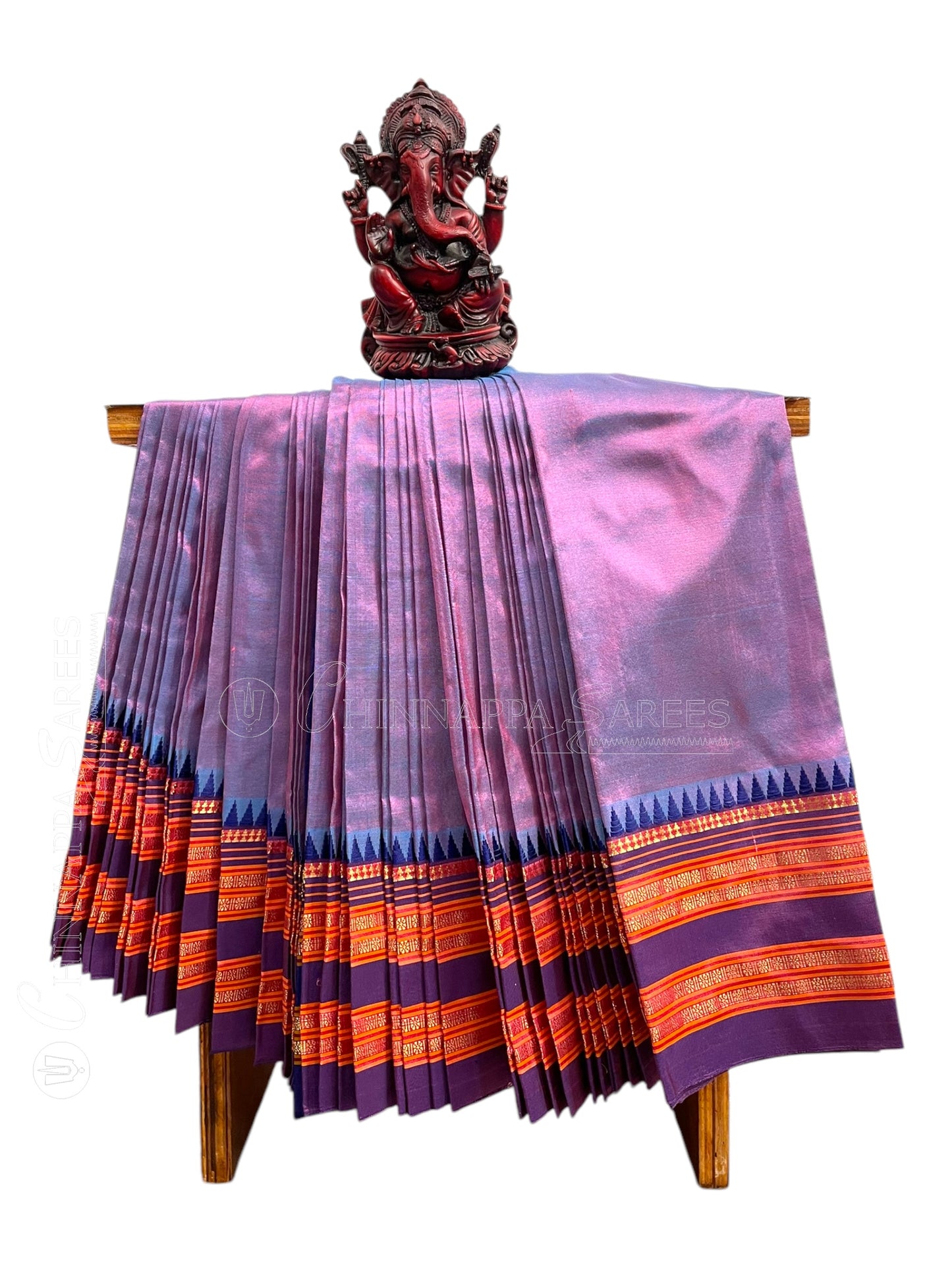 Narayanpet Plain Light Purple Pink Pure Silk Saree