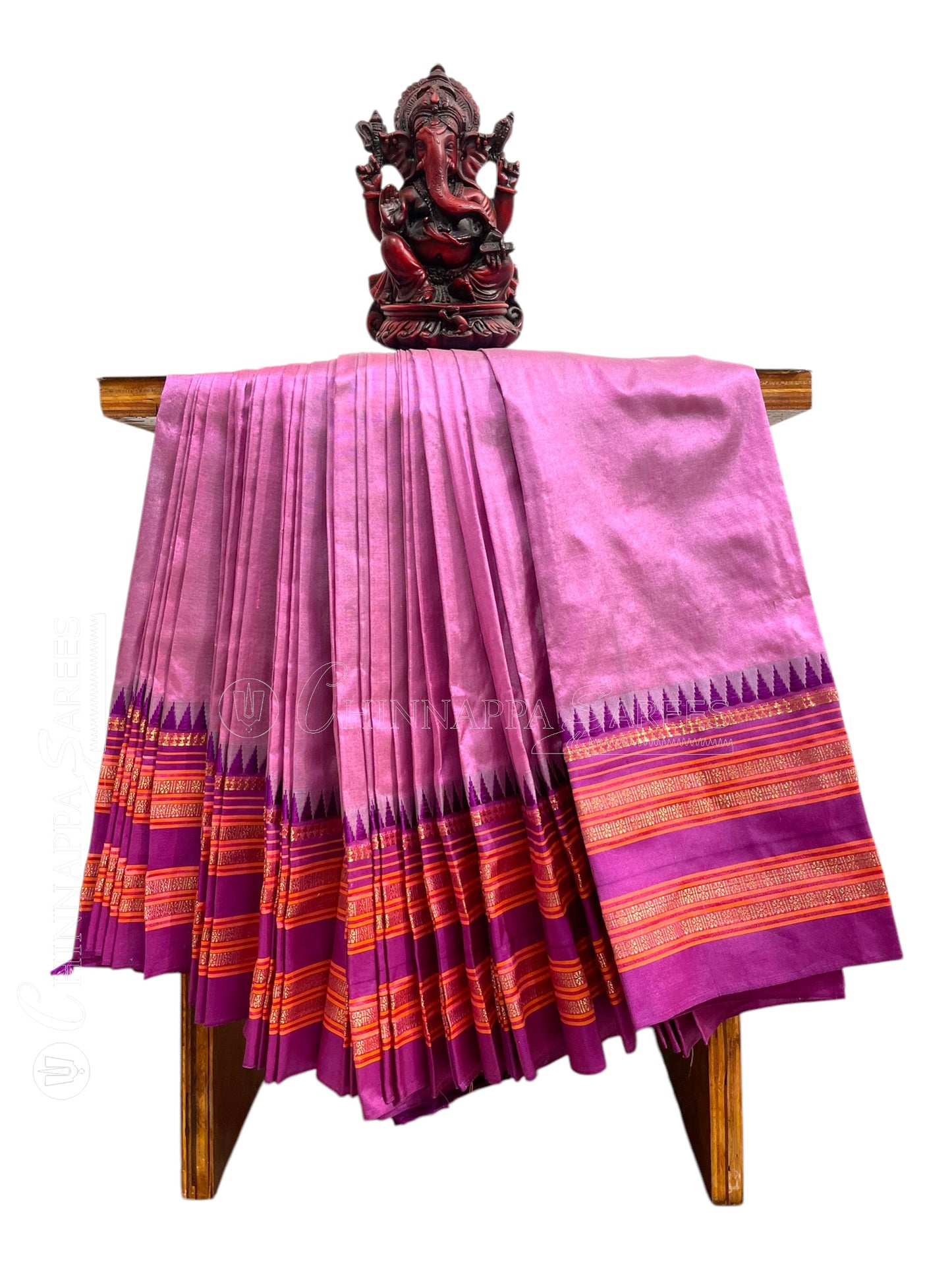 Narayanpet Plain Lavender Pink colour pure Silk Saree