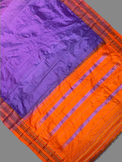 Narayanpet Plain Light Purple Silk Saree