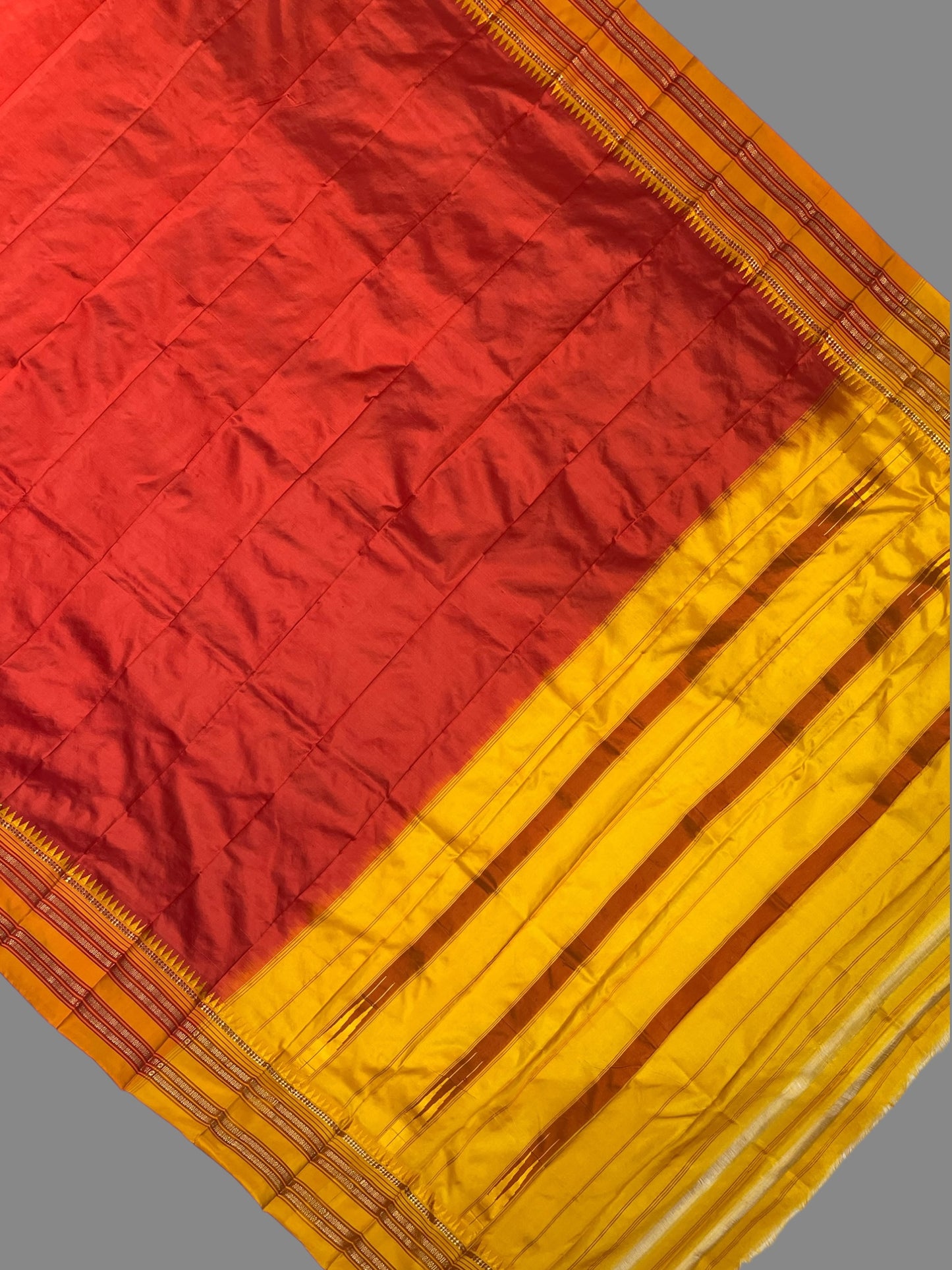 Narayanpet Plain Reddish Brown colour pure Silk Saree