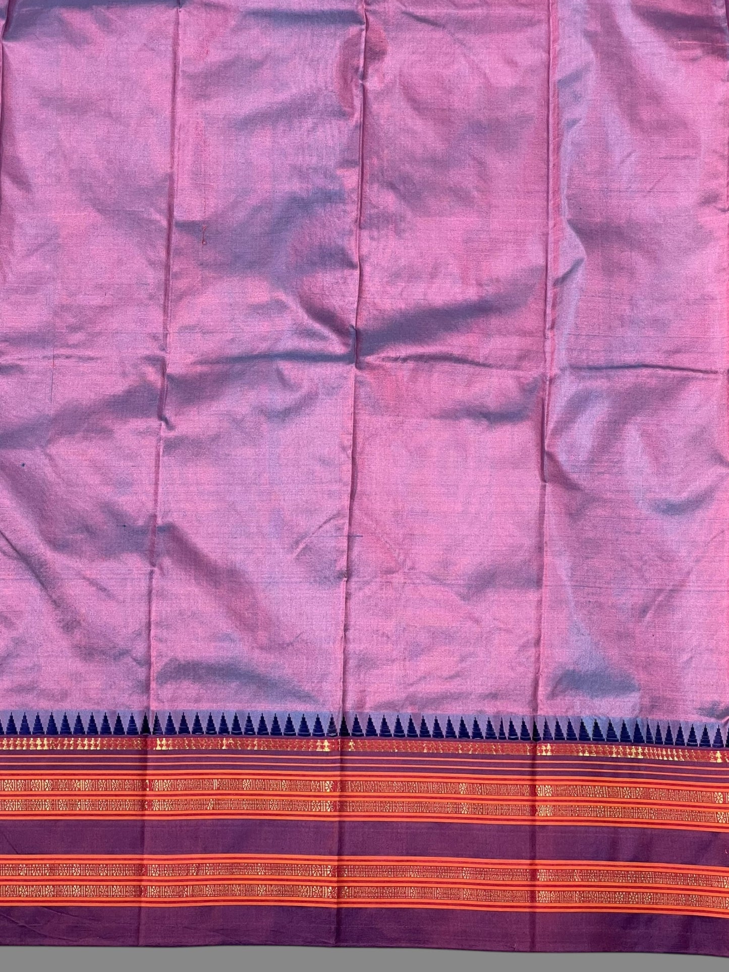 Narayanpet Plain Light Purple Pink Pure Silk Saree