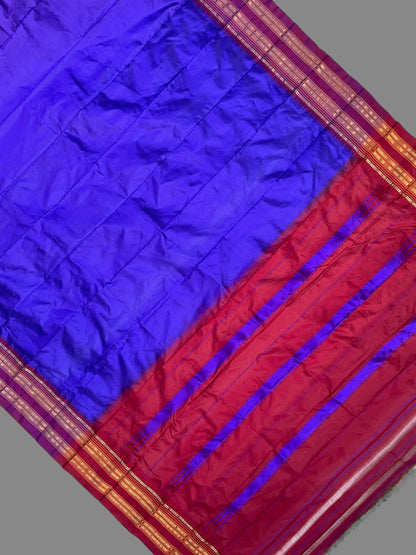 Narayanpet Plain Royal Blue Pure Silk Saree