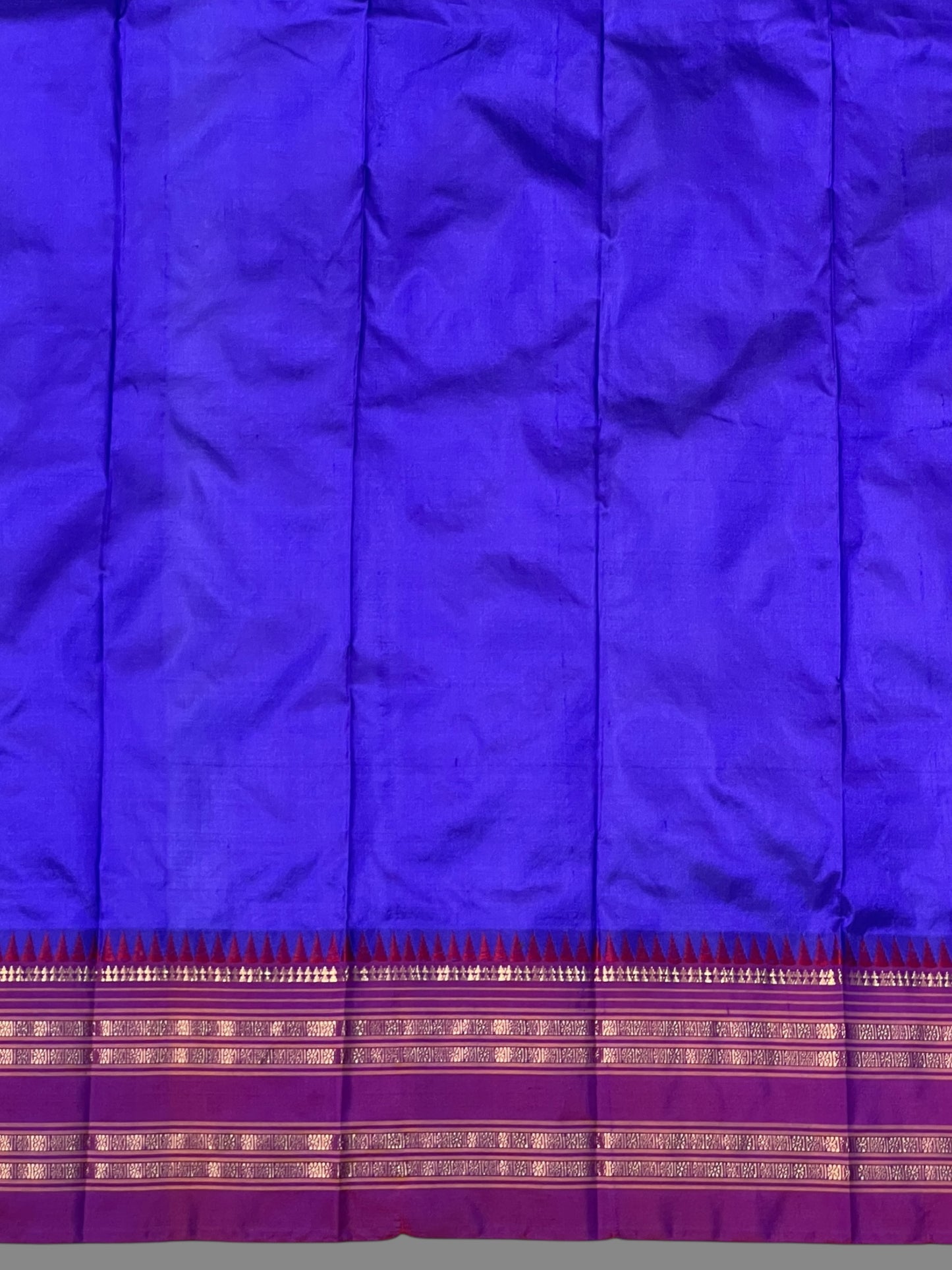 Narayanpet Plain Royal Blue Pure Silk Saree