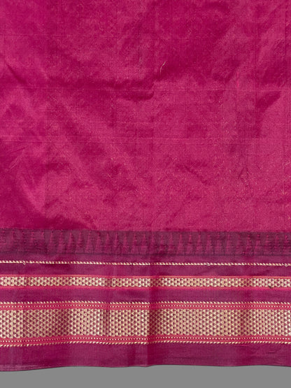 Peshwai Big Checks Yellow Pure Silk Saree