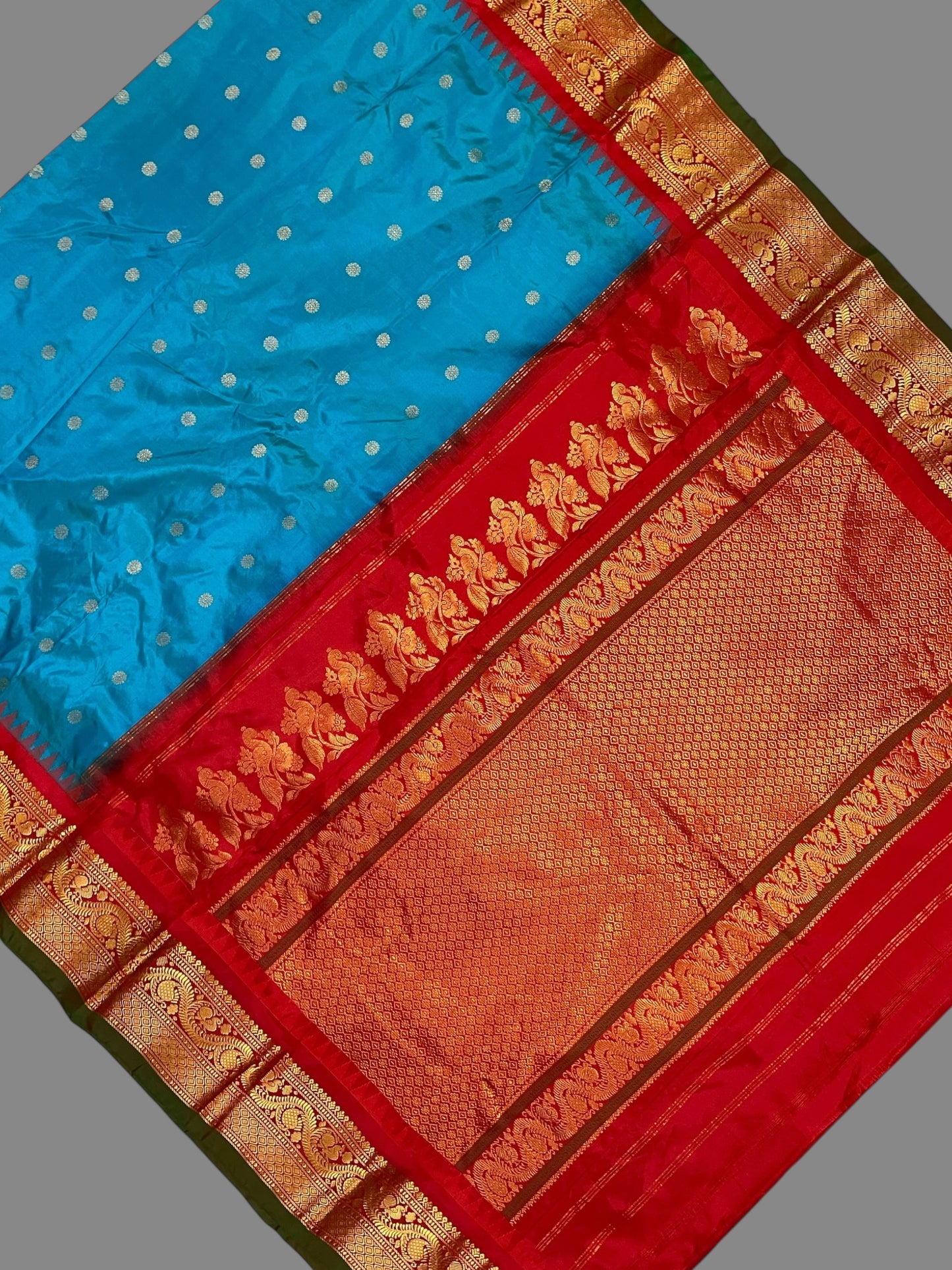 Ankita Border Blue Pure Silk Saree