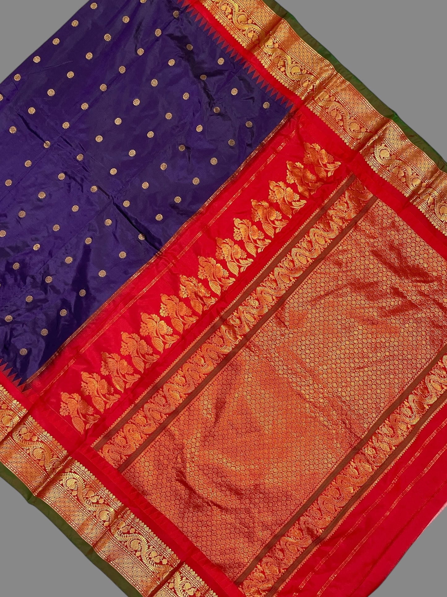 Ankita Border Dark Purple Pure Silk Saree