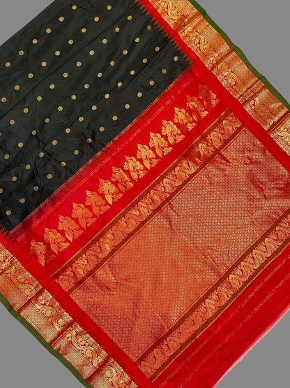 Ankita Border Black Pure Silk Saree