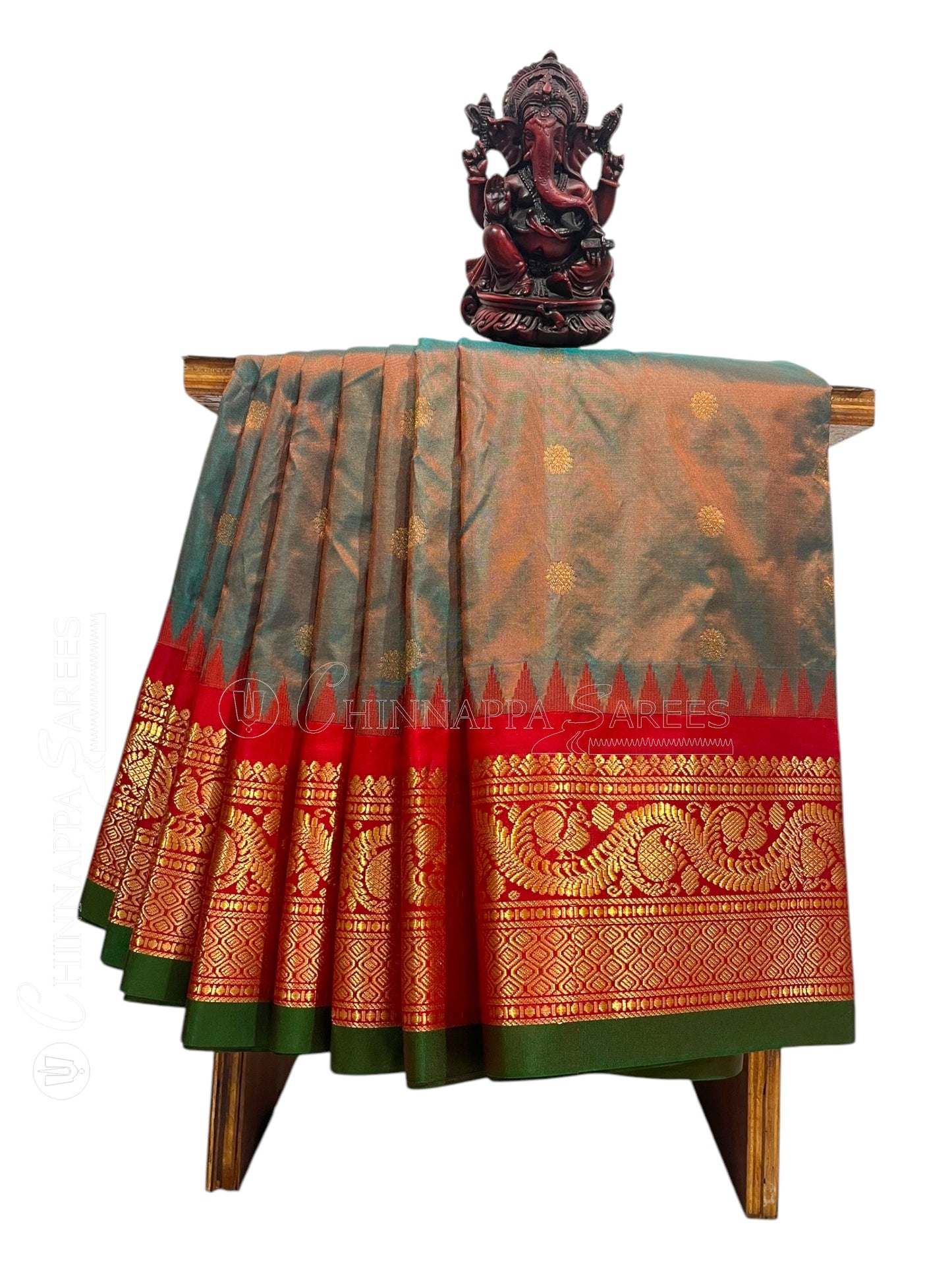 Ankita Border Ash Brown Pure Silk Saree