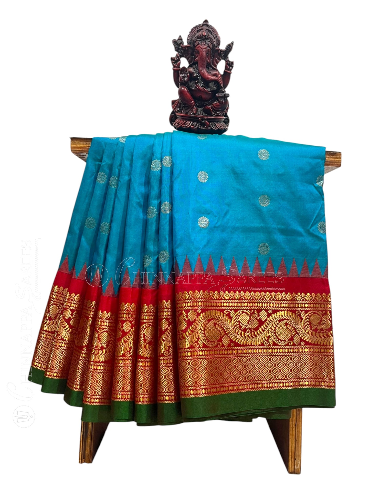 Ankita Border Blue Pure Silk Saree