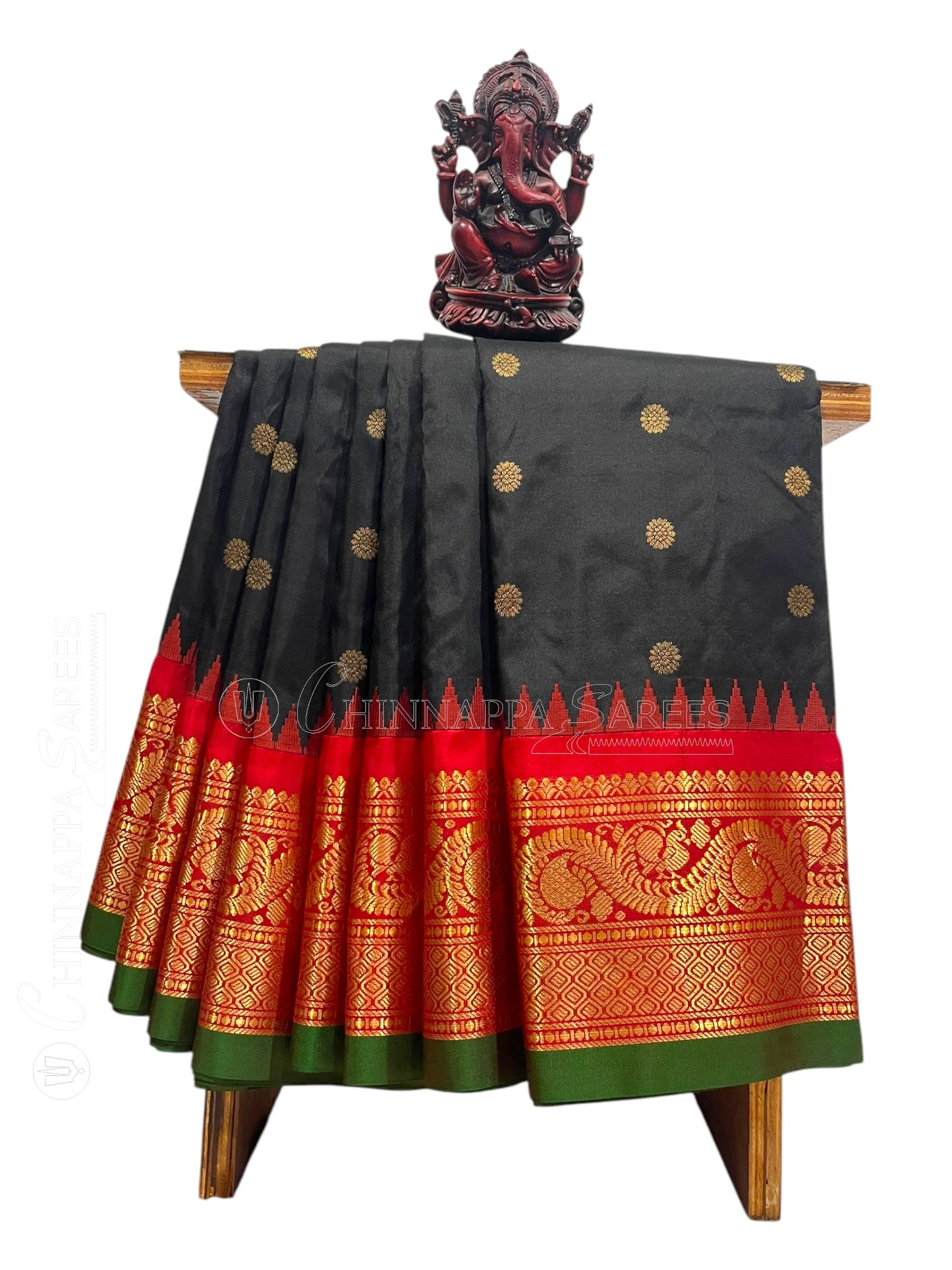 Ankita Border Black Pure Silk Saree