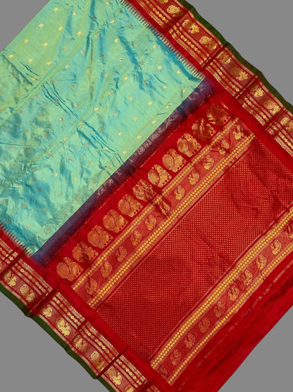 Mahalaxmi Border Light Mint Green Pure Silk Saree