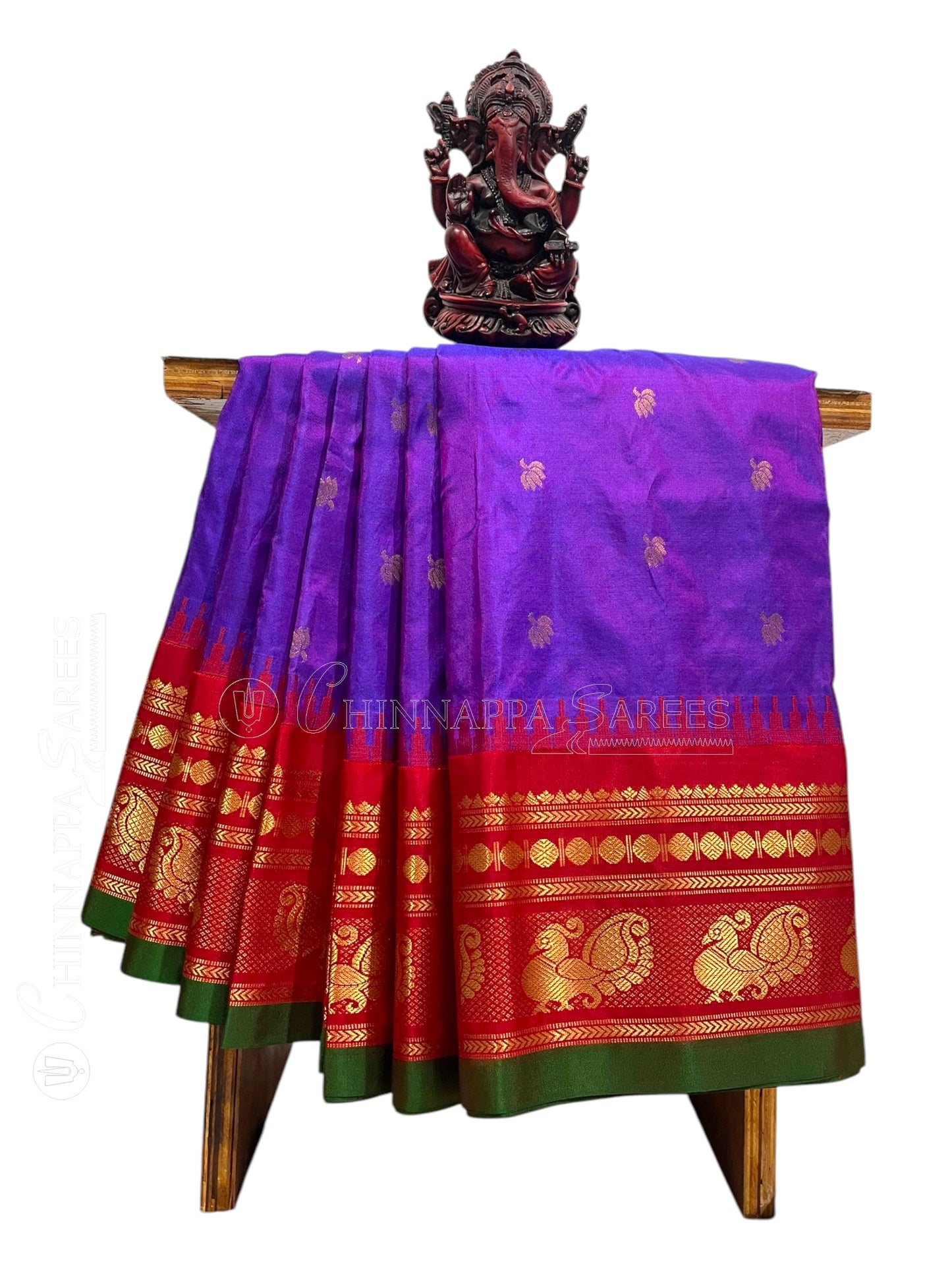 Mahalaxmi Border Violet Pure Silk Saree