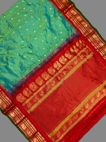 Mahalaxmi Border Mint Green Pure Silk Saree