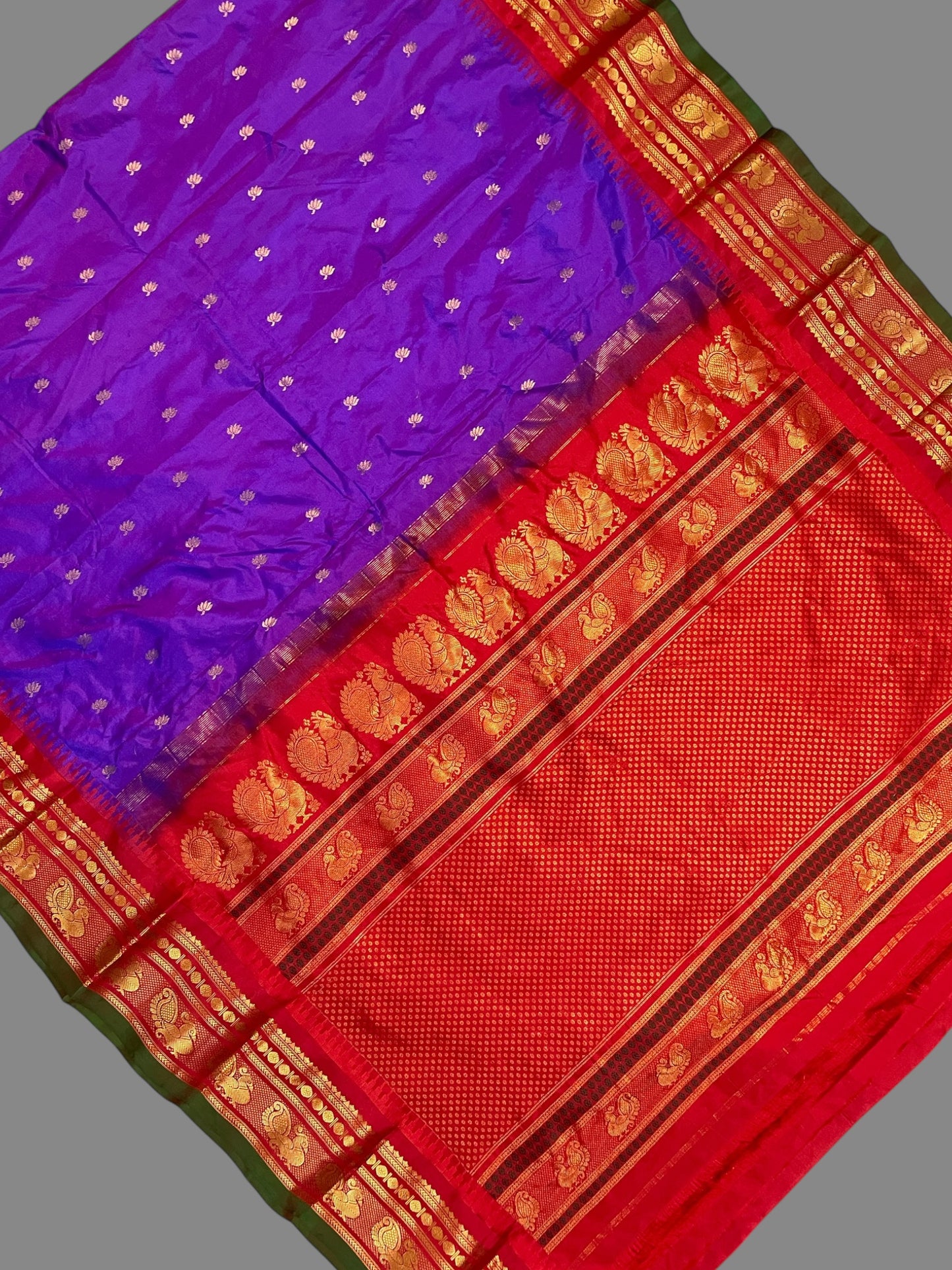 Mahalaxmi Border Violet Pure Silk Saree