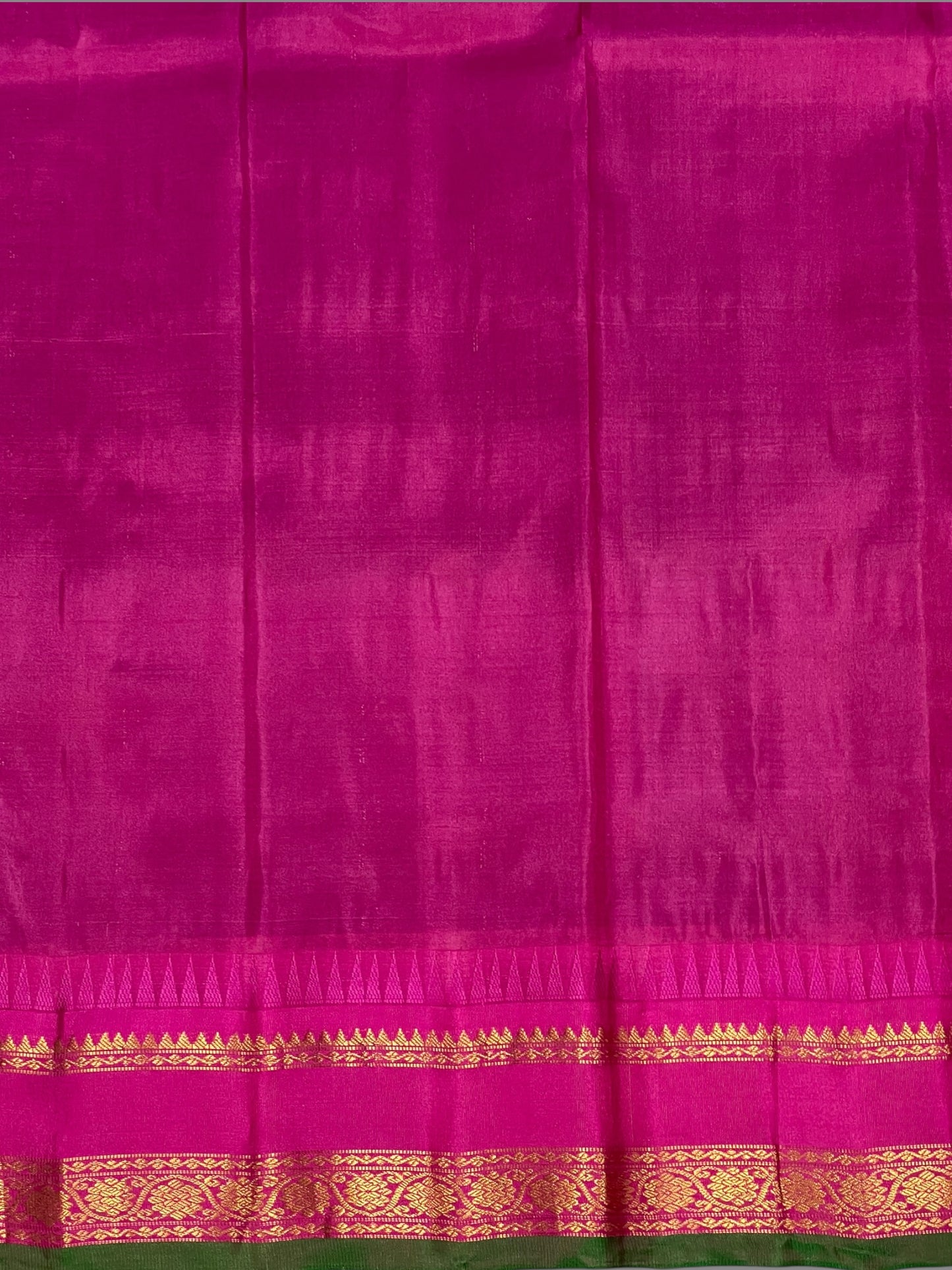 Gap Border Checks Golden Yellow Pure Silk Saree
