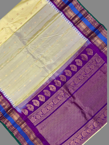 Venkat Giri Checks Yellow Pure Silk Saree