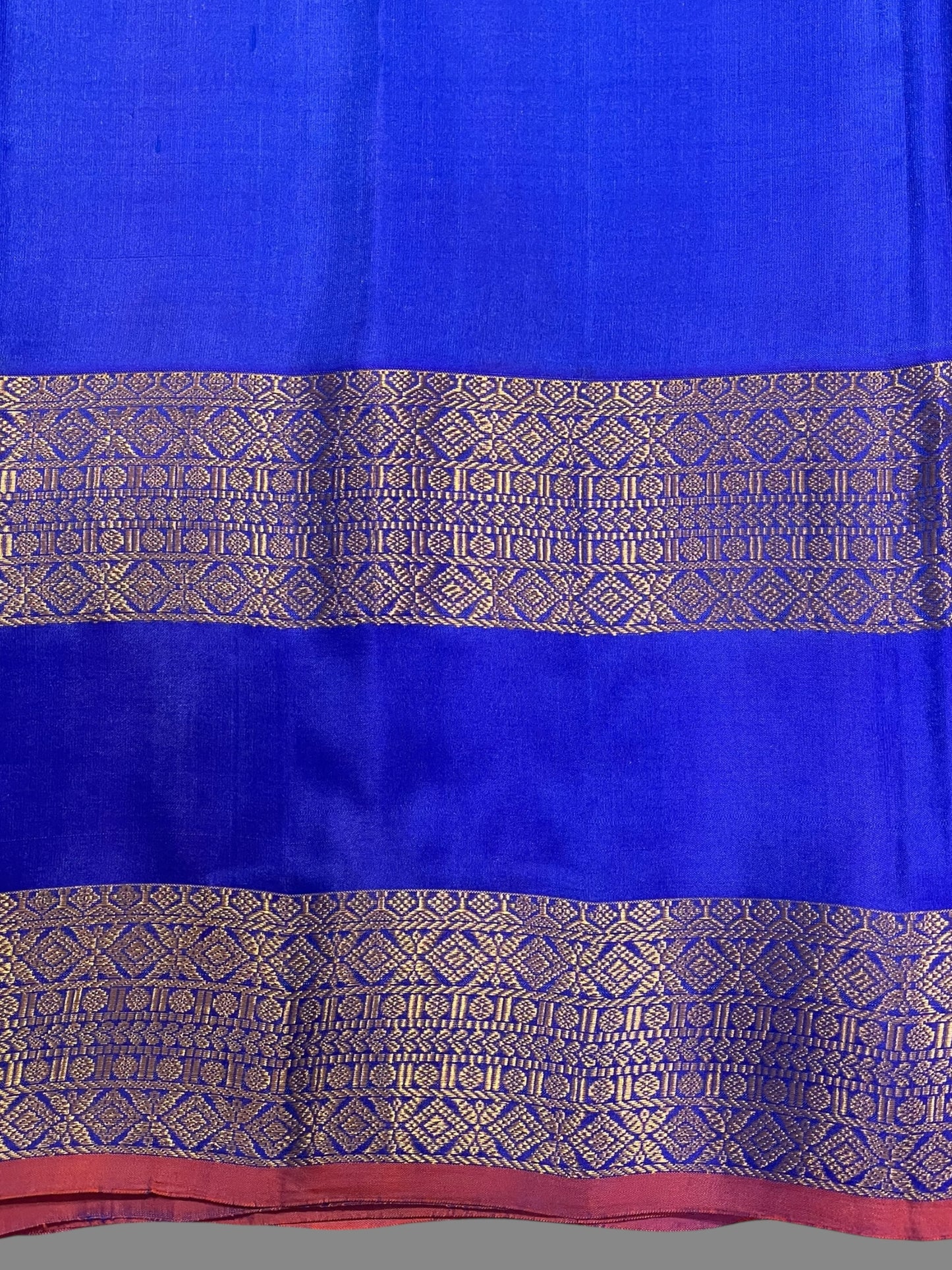 Big Gap Double Peacock Border Magenta Pure Silk Saree