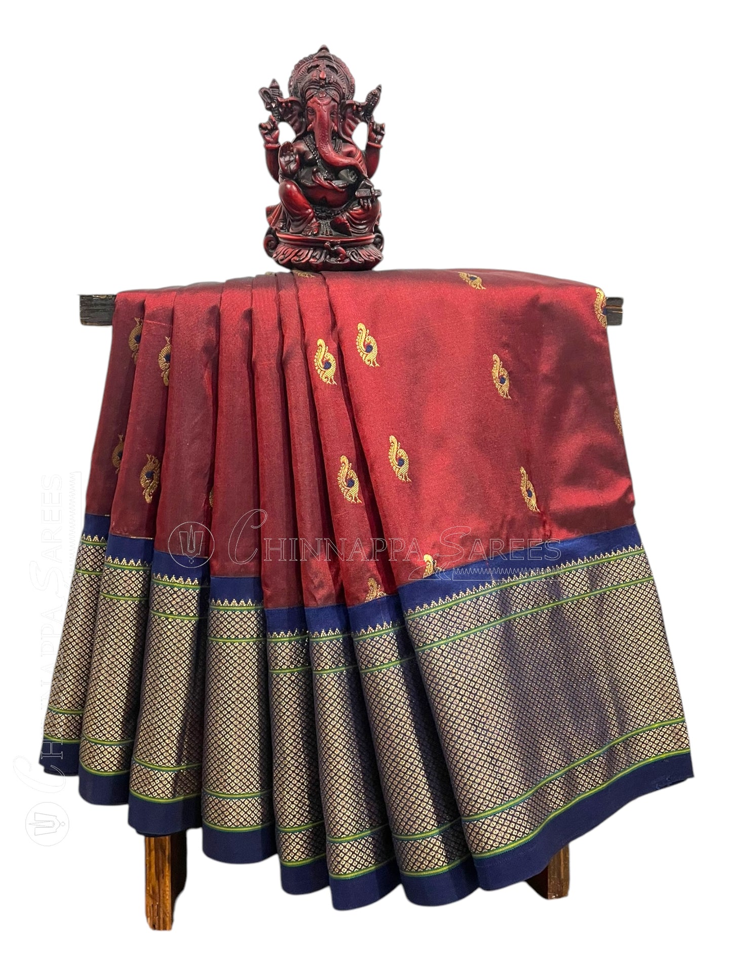 Kala Paithani Maroon Silk Pure Sarees