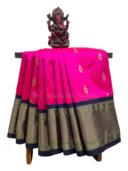 Kala Paithani Mulberry Pink Silk Pure Sarees